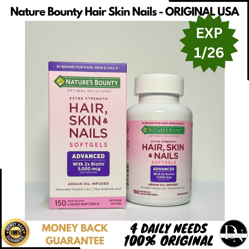 Jual Nature Nature's Bounty Hair Skin Nail Biotin Vitamin Kuku Rambut ...