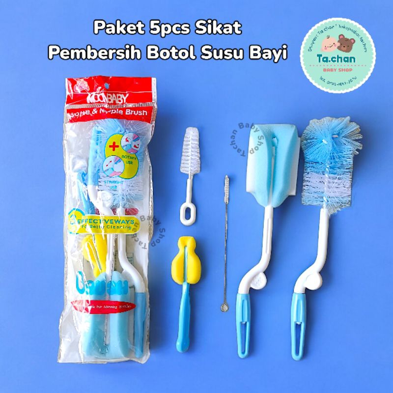 Jual 5in1 sikat sponge pembersih Dot Botol Susu Bayi pcs sikat