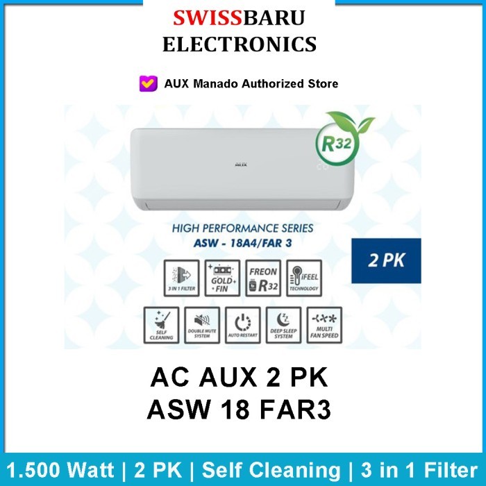 Jual MANADO - AC AUX ASW 18FAR3 Split 2PK Standard 2 PK 18 FAR3 Garansi