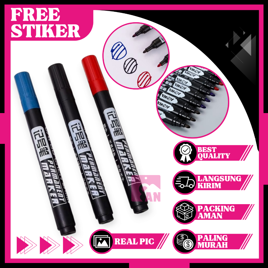 Jual 1PCS Spidol Permanent Marker Menulis Warna Alat Tulis