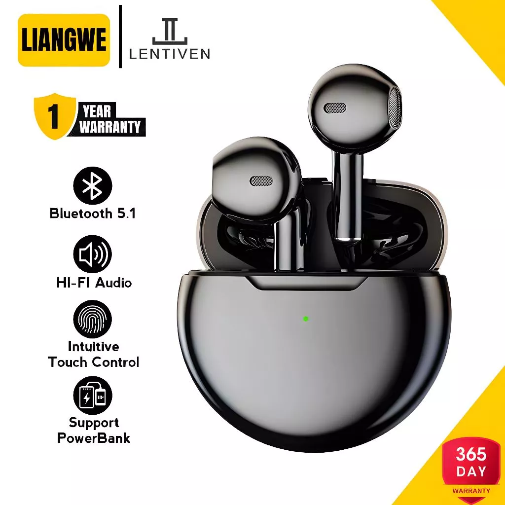 Liangwe lentiven earphone headset bluetooth wireless earbudssuara hifi stereo tahan air