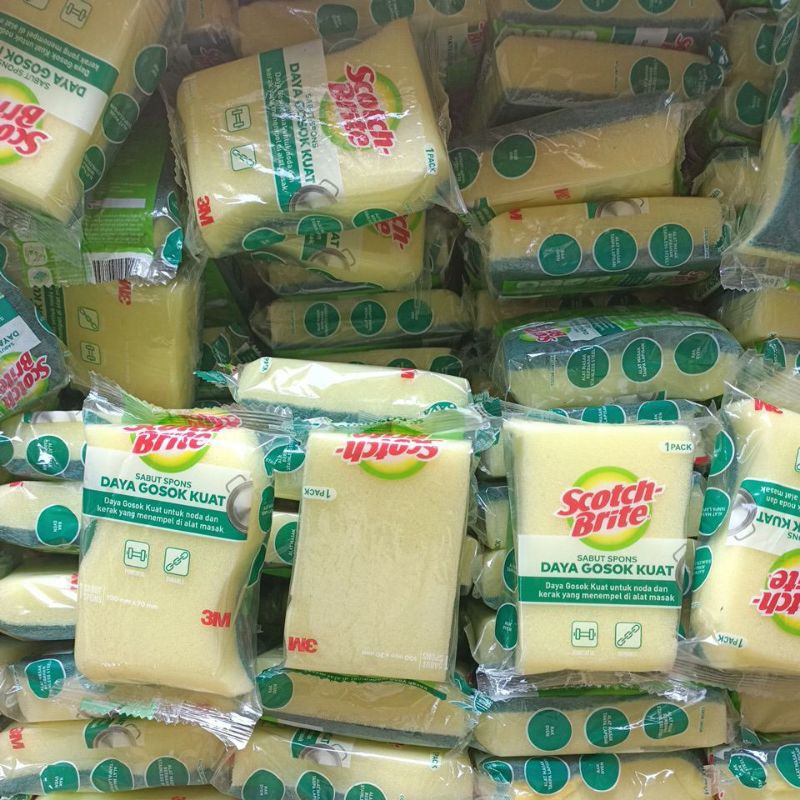 Jual spons scotch brite 3m spons cuci piring | Shopee Indonesia