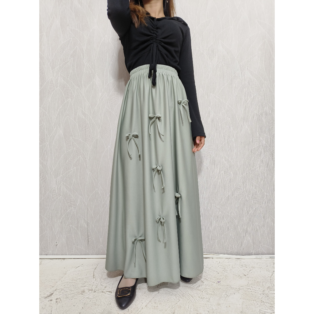 Jual Rok Polos Wanita Muslim Bawahan Korean Pita | Shopee Indonesia