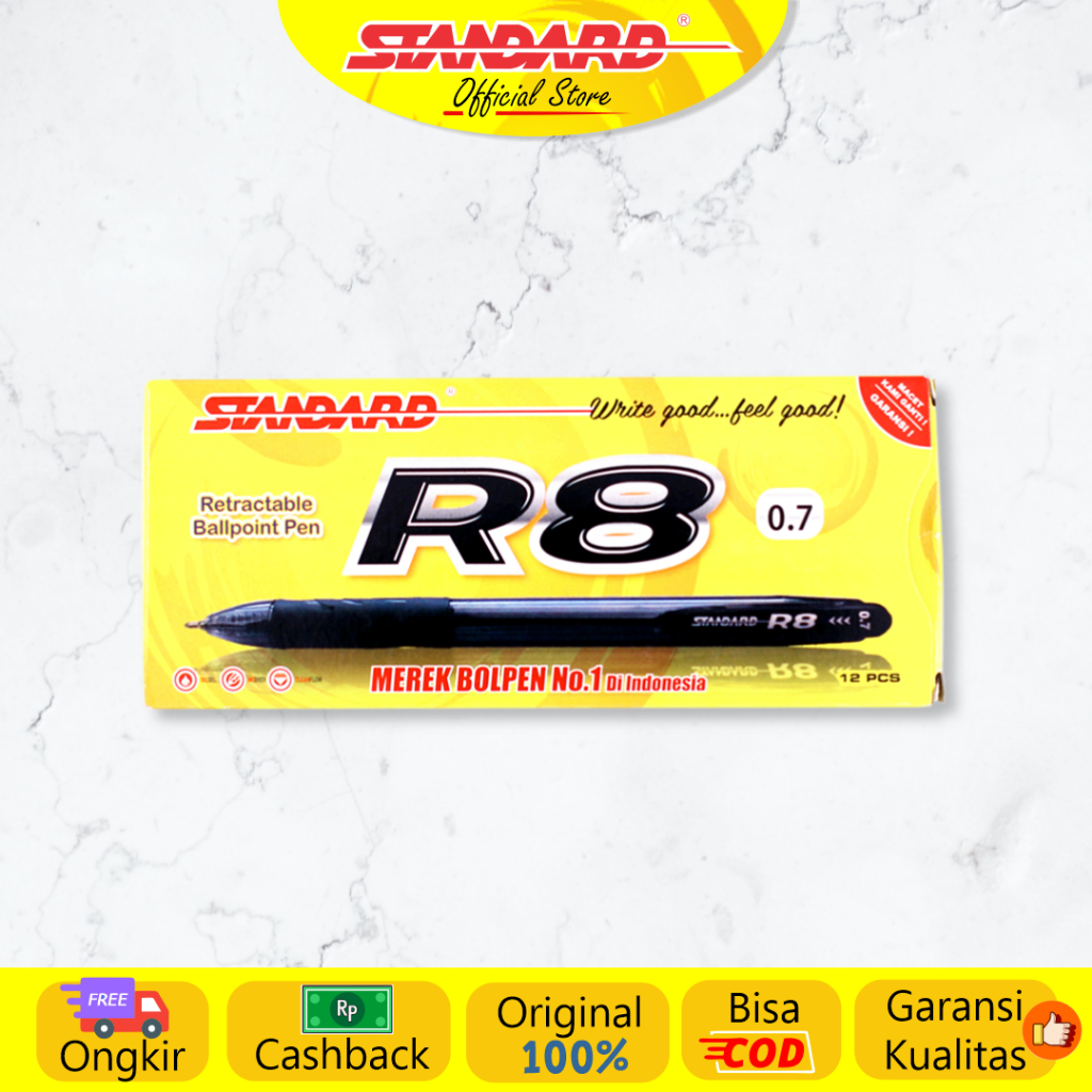 Standard - Pulpen R8 0.7 ( Alat Tulis / Pen / Ballpoint / Pena )