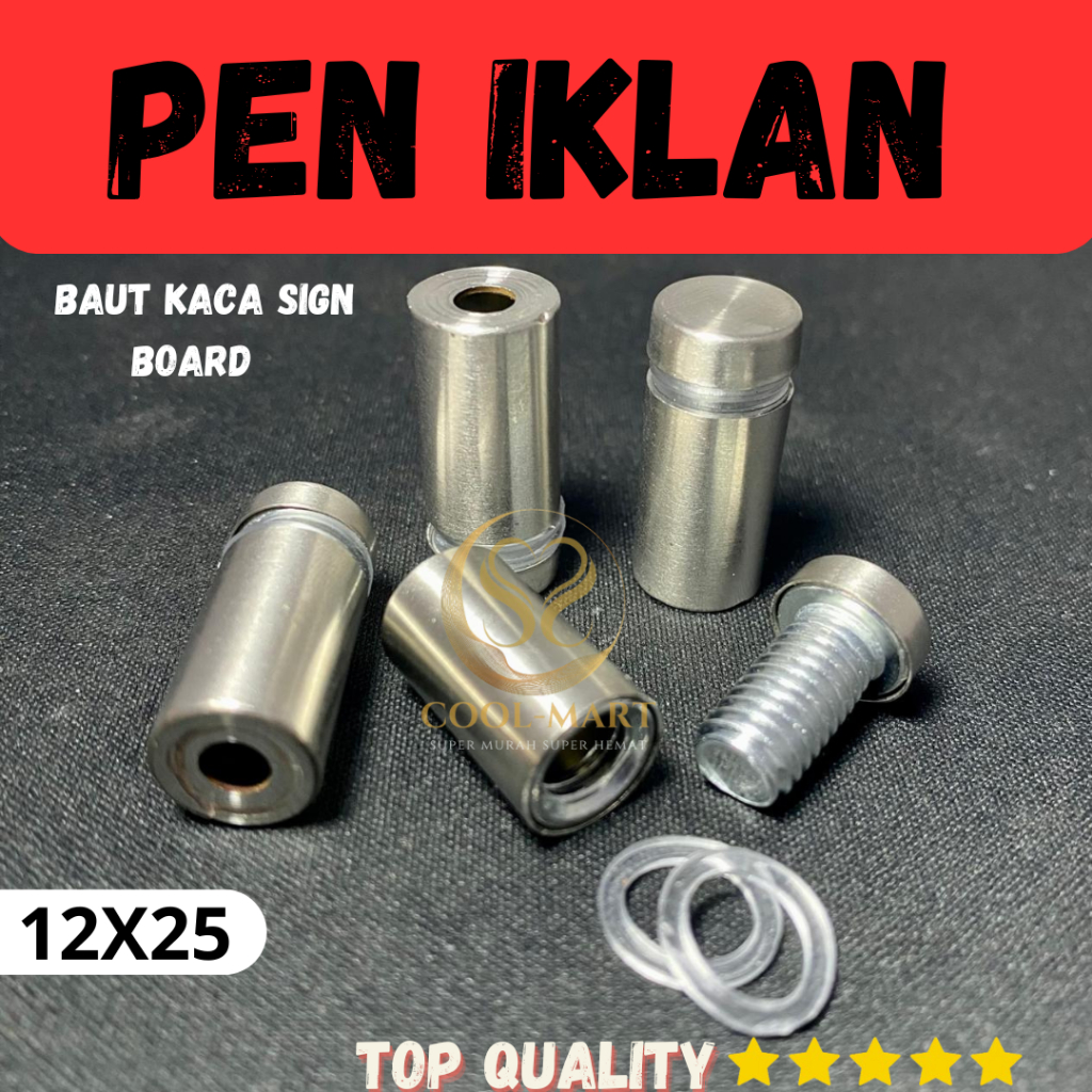Jual PEN IKLAN 12x25 Stainless / Baut Akrilik Baut Kaca Sign Board ...