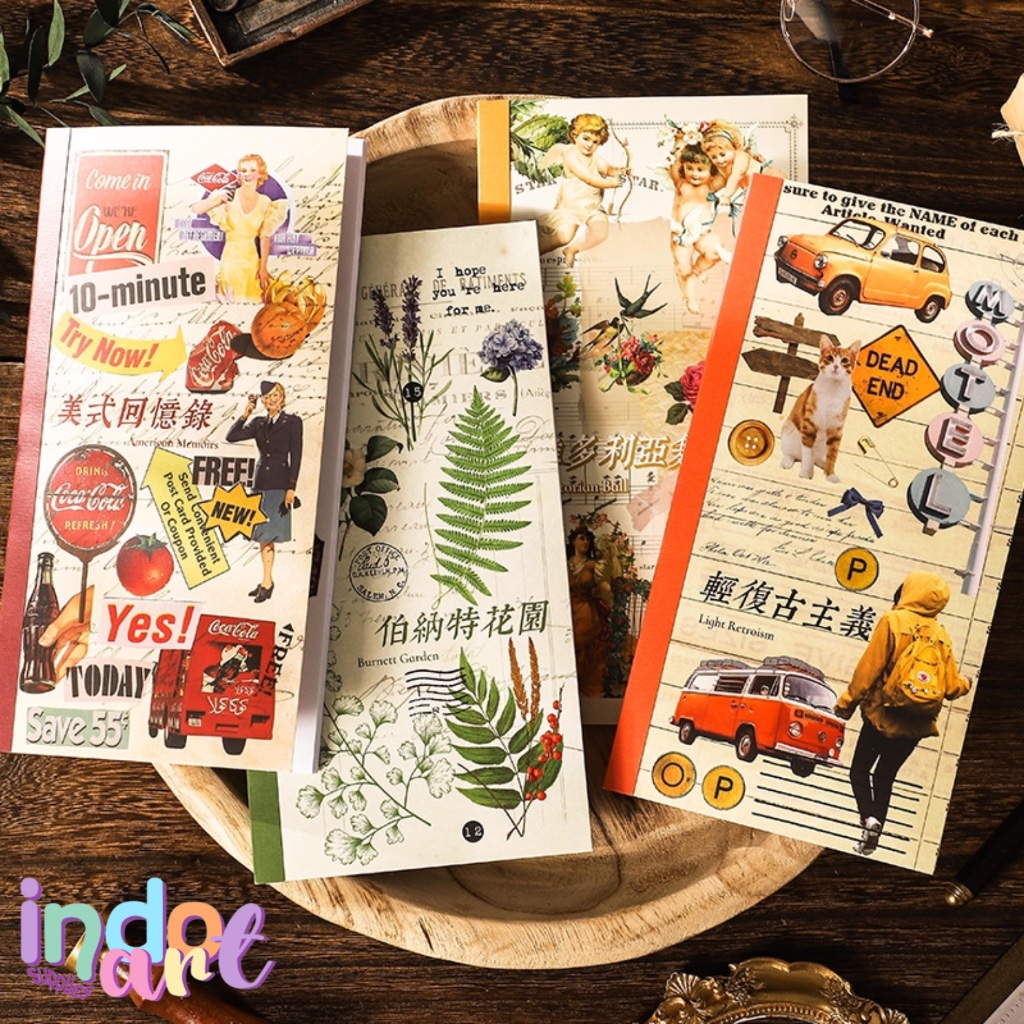 Jual (IAS) SB1 - Sticker Book Sticker Vintage Retro Angel Plant ...