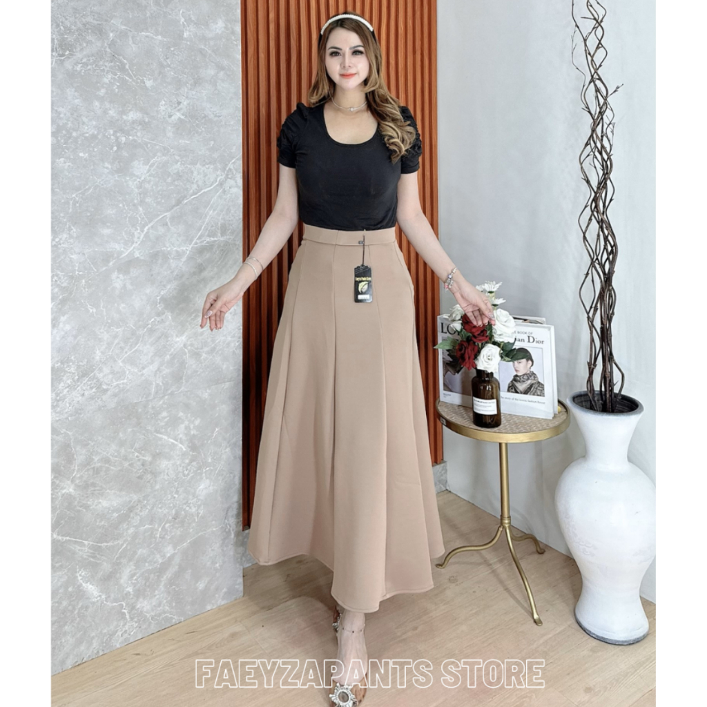 Jual Faeyza Audy Skirt Rok Payung Korean Loose Maxi Skirt Rok