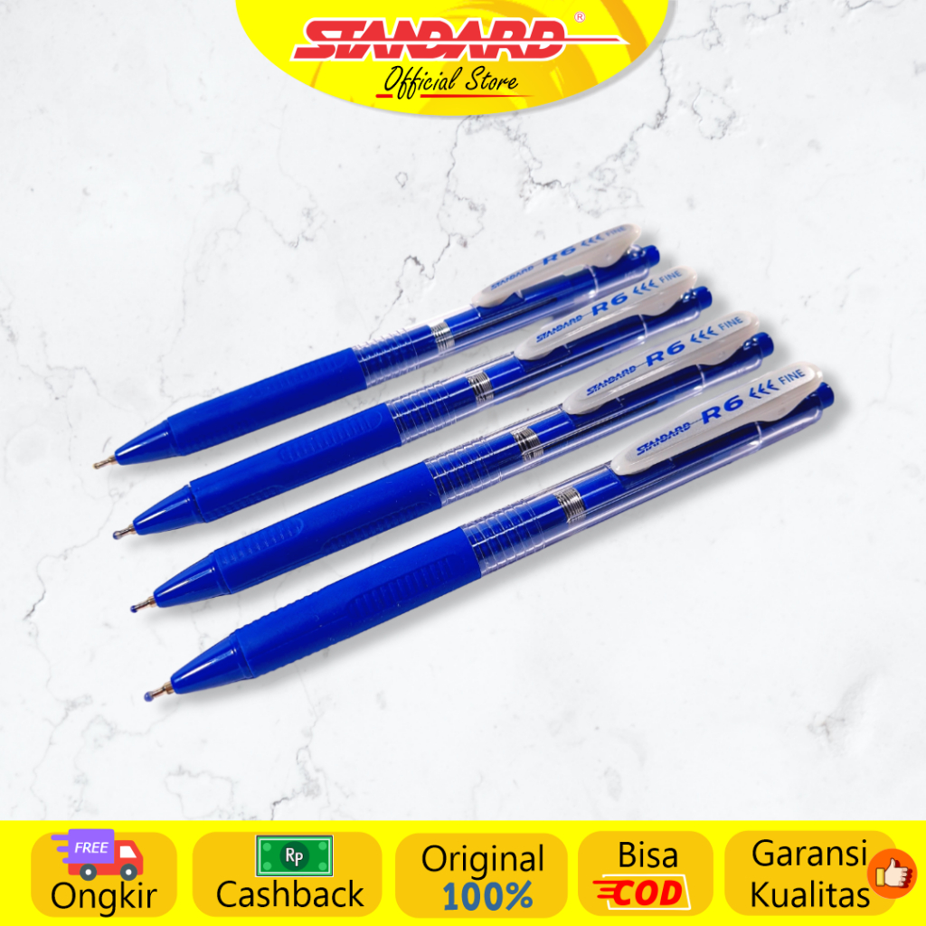 Standard - Pulpen R6  ( Alat Tulis / Pen / Ballpoint / Pena ) (8)