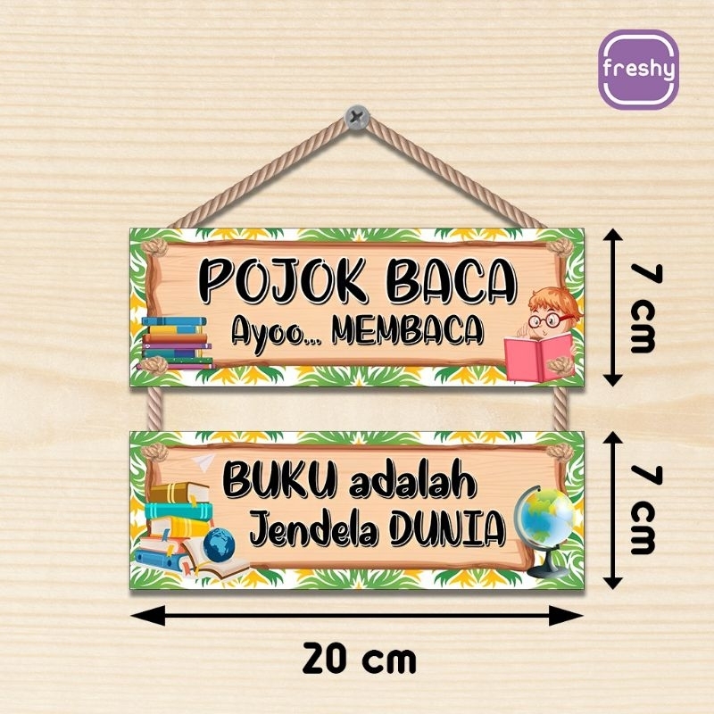 Pojok Baca 2 Susun Hiasan Pajangan Dinding Gantung Tali Pintu Sekolah Kelas (Kd. PJK SUDUT)