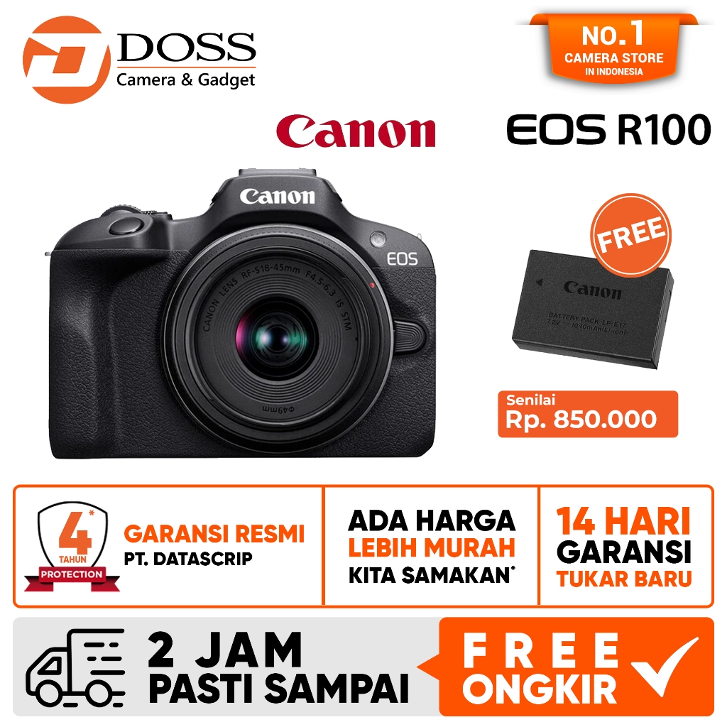 Jual Canon EOS R100 Kit 18-45mm IS STM Canon R 100 R100 Kit 1845mm ...