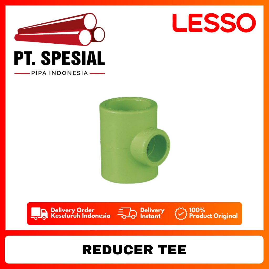 Jual Vlok Tee PPR Lesso dn90X50 / Reduced Tee PPR / Reducer Tee PPR ...