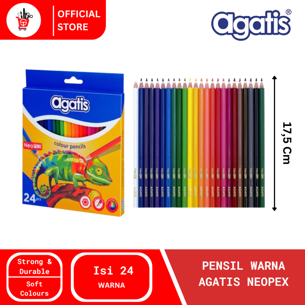 Jual Color Pencil | Pensil Warna Agatis Neopex 12 & 24 Warna (1 PCS ...