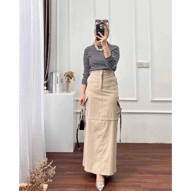 Jual Gaeaa Rok Cargo Drill Skirt - Rok Cargo panjang wanita | Shopee ...