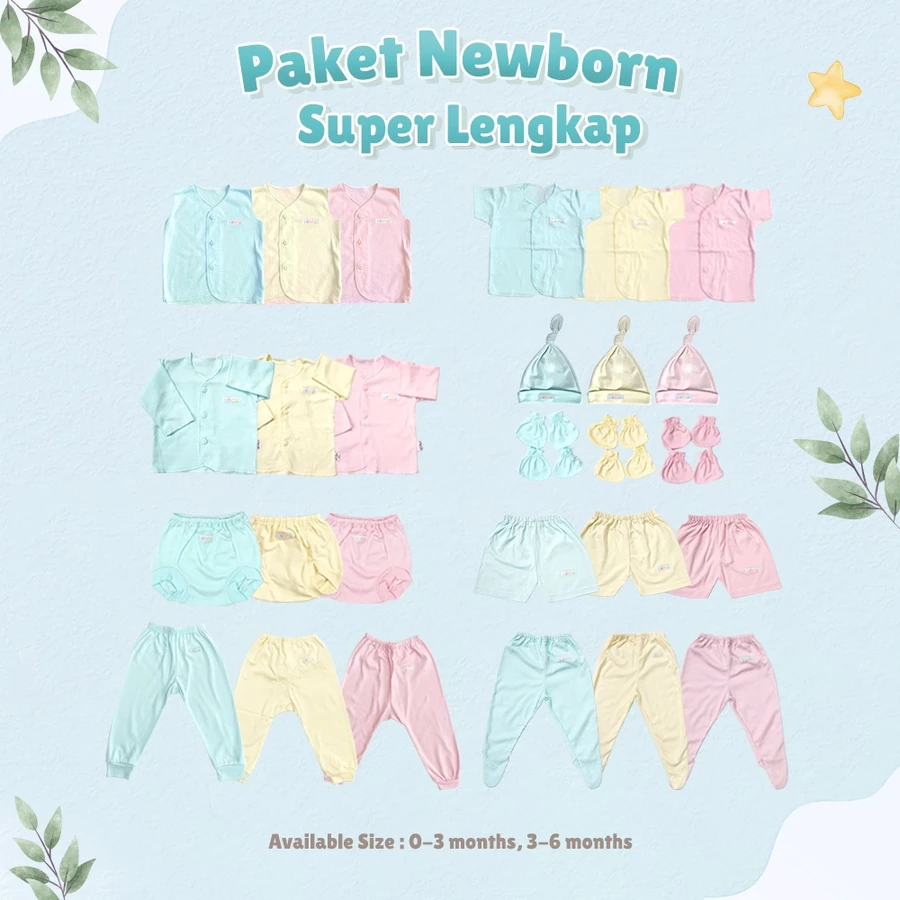 LIBBY Baby Gift Set-Paket Lahiran Bayi-Paket Newborn-Paket Brojol-Paket Baju Bayi (3-6 bulan, SUP LENGKAP TSPN)
