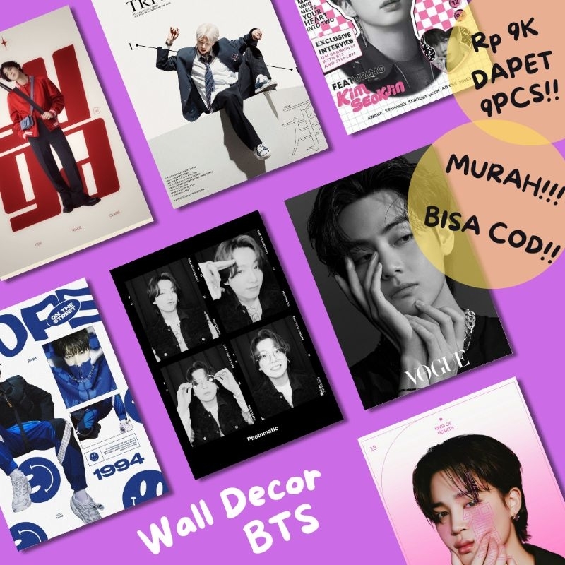 Jual (BISA COD) WALL DECOR POSTER BTS 9PCS | Shopee Indonesia