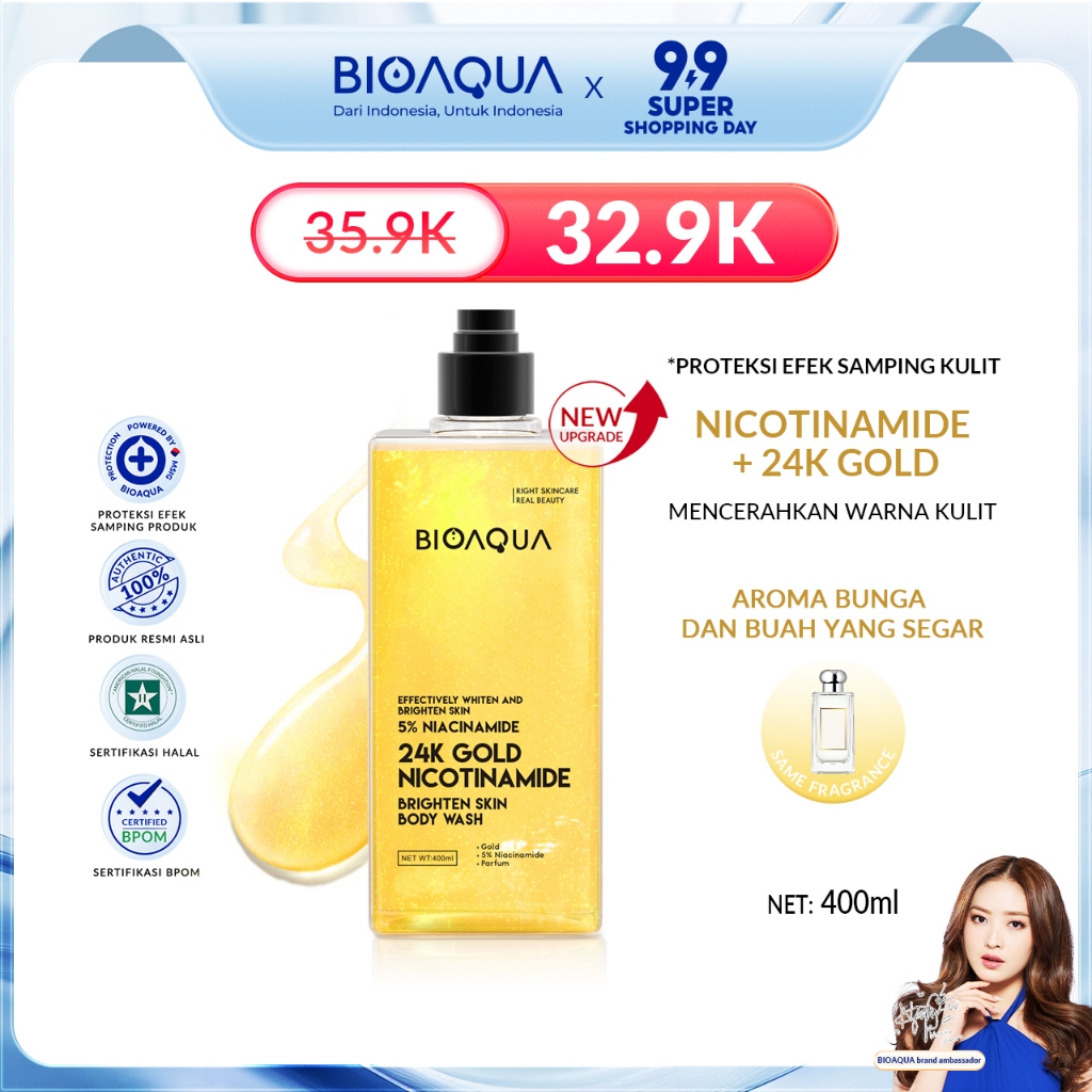Jual BIOAQUA Whitening Body Wash Sabun Mandi Cair 400ml Sabun Mandi