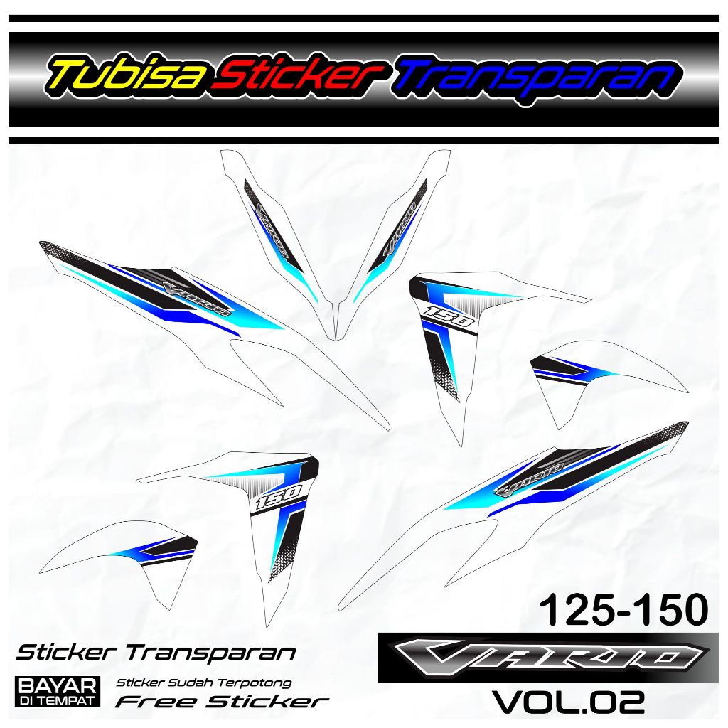 Jual Sticker Striping Transparan Motor Vario New 125-150 (VOL-02 ...