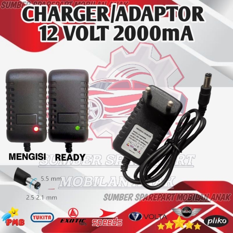 Jual CHARGER CAS CASSAN 12 VOLT 2000mA MOBIL MOBILAN AKI ANAK MOTOR ...