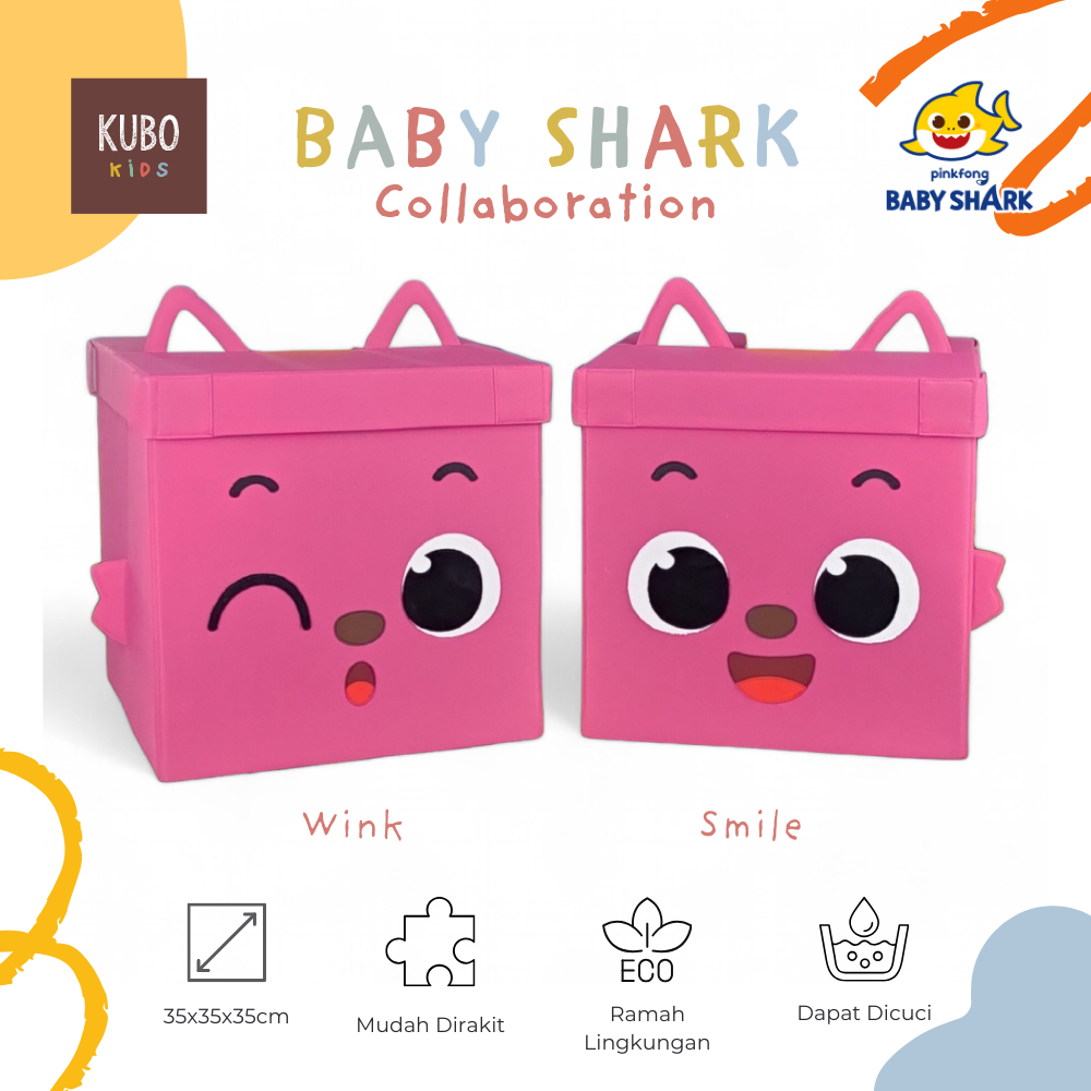 Jual KUBO KIDS Kotak Penyimpanan 35 x 35 x 35 Cm Pinkfong - Storage box ...
