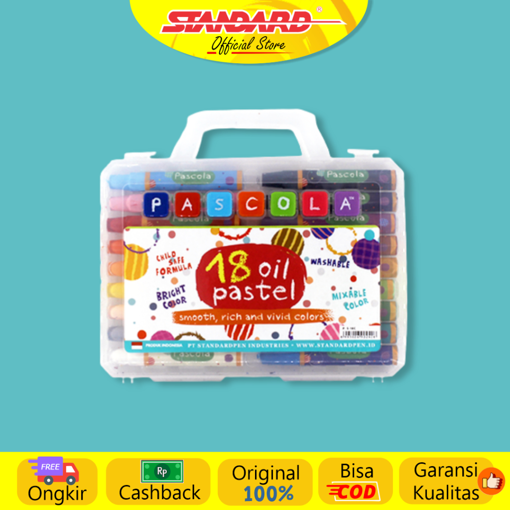 Standard - Pascola Oil Pastel 18 / Set ( Crayon / Pewarna / Coloring ) (5)