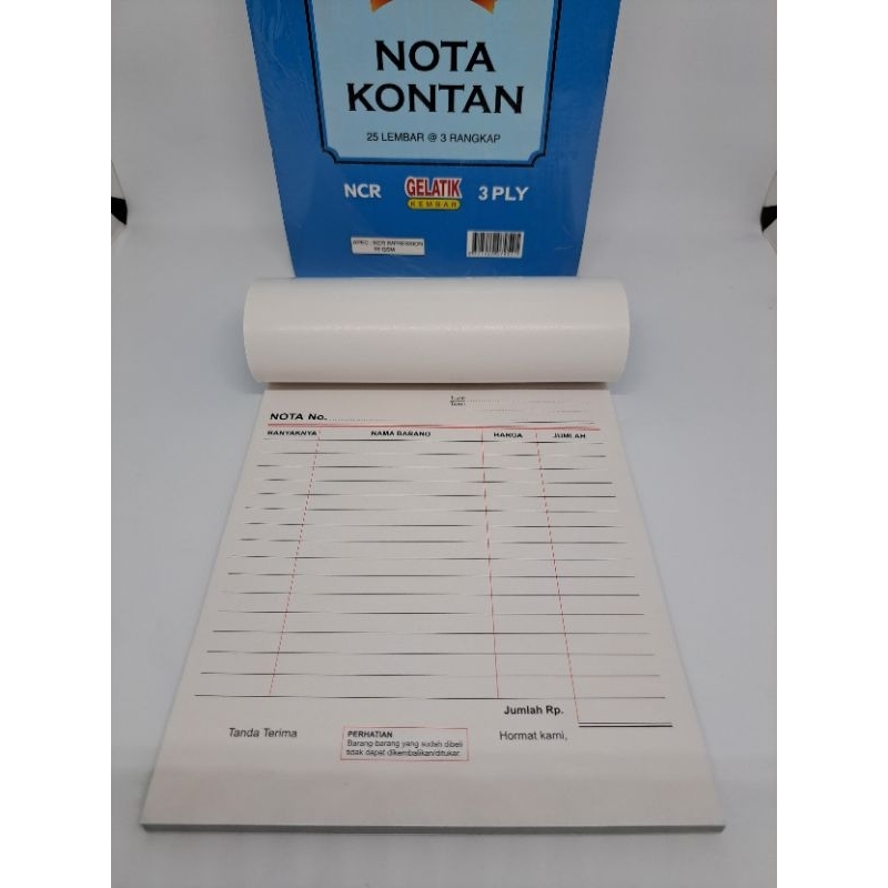 Jual NOTA KONTAN BESAR 3 PLY GELATIK (JUAL/PK) 1PK ISI 10 BUKU | Shopee ...