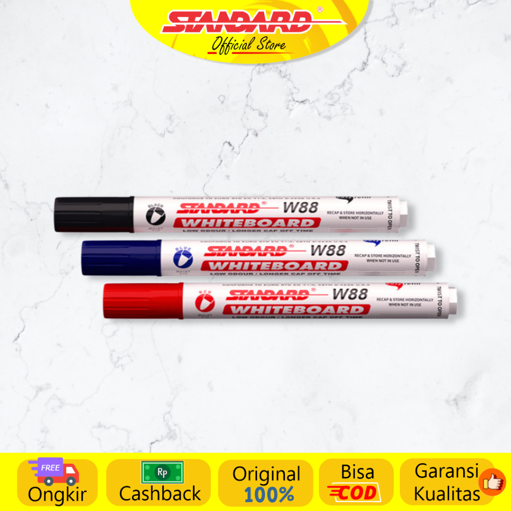 Standard - Whiteboard Marker W88 ( Spidol yang bisa dihapus ) (2)