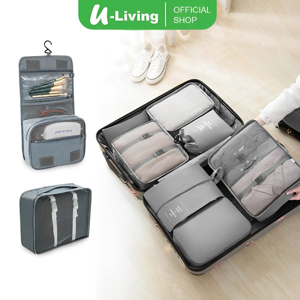 Jual U-Living Tas Travel Bag Set 8 in 1 Organizer Koper Storage Tas ...