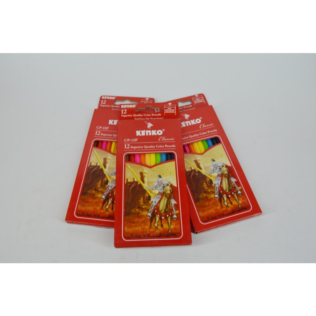 Jual Pensil 12 Warna Panjang Kenko - Color Pencil CP-12F Full Paper Box ...