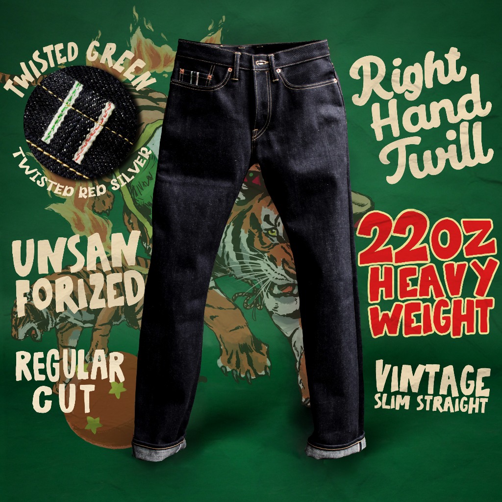 Jual Heavyweight Raw Selvedge Denim Pants 22 oz Deep indigo