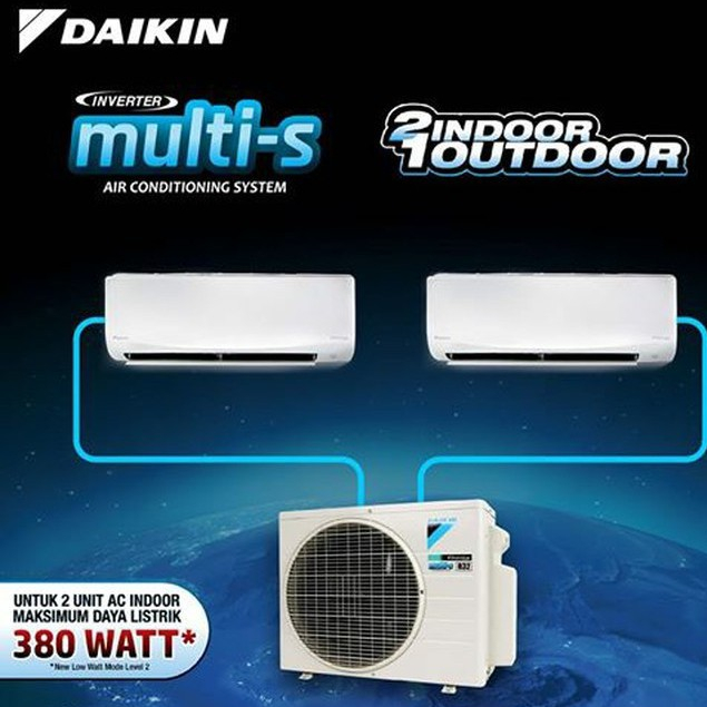 Jual AC DAIKIN MULTI-S"2 MKC 30 QVM4(1/2 PK+3/4 PK) INVERTER 2 INDOOR ...