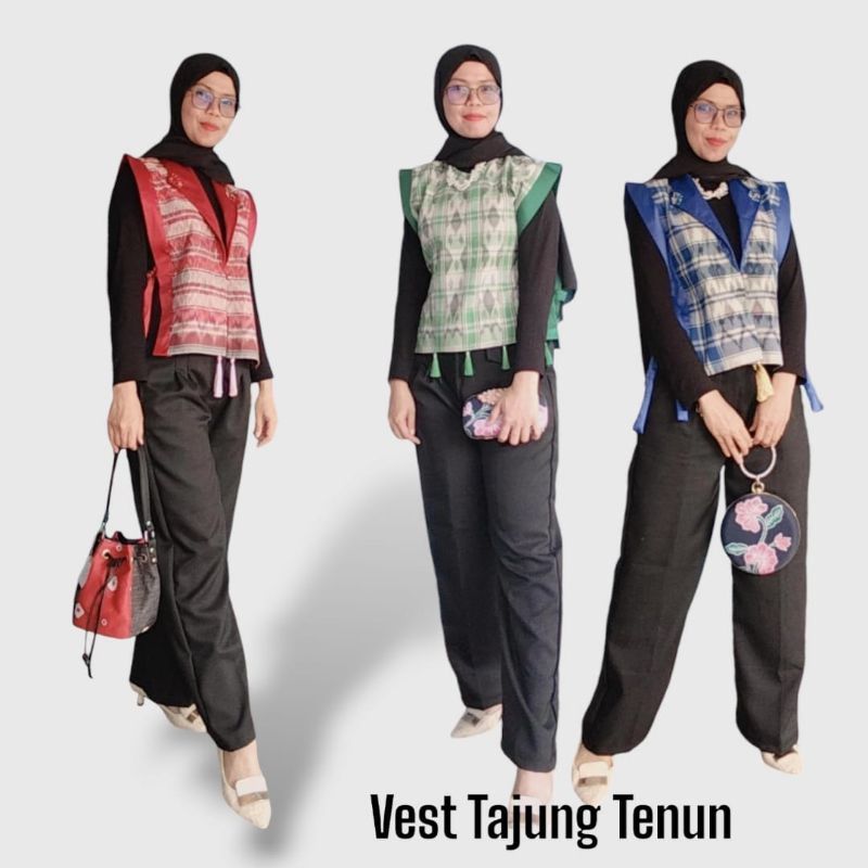 Jual Auter Vest Tajung Tenun Asli Rumbai Koin | Shopee Indonesia