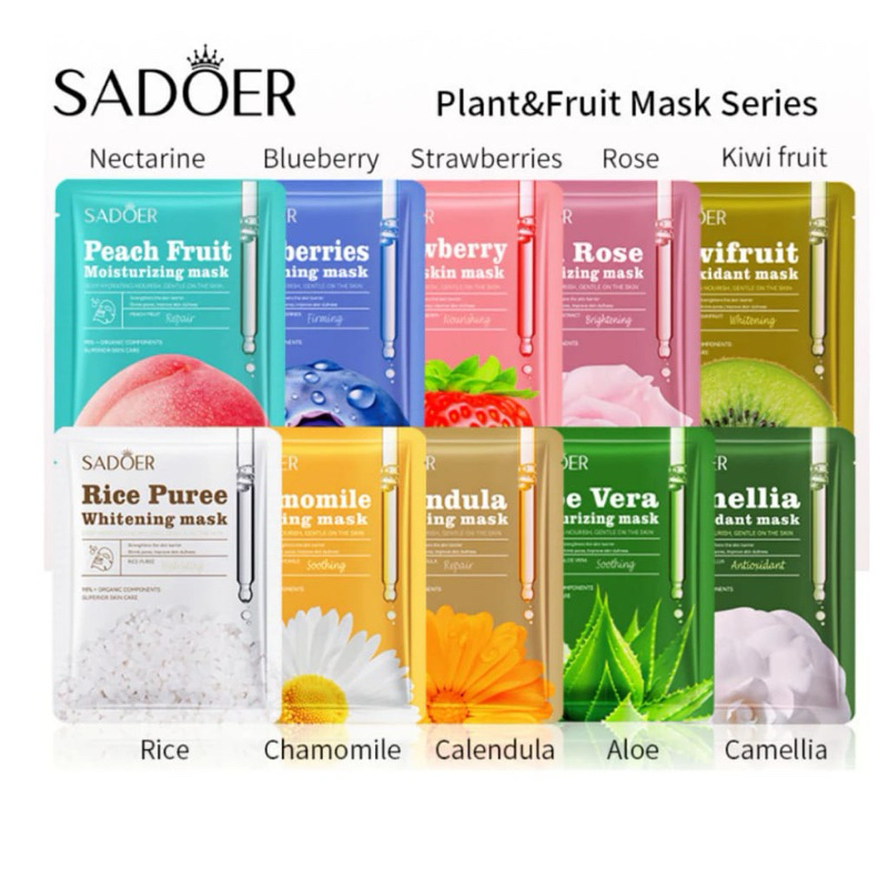 Jual Sadoer Sheet Mask New Nature Series Hemat Aloevera GreenTea FREE ...
