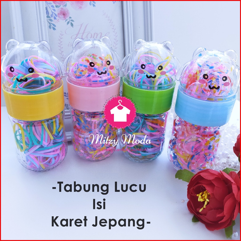 Jual ( Mitzy Moda ) Bisa Pilih Warna - Tabung Lucu + 180 Karet Tebal ...