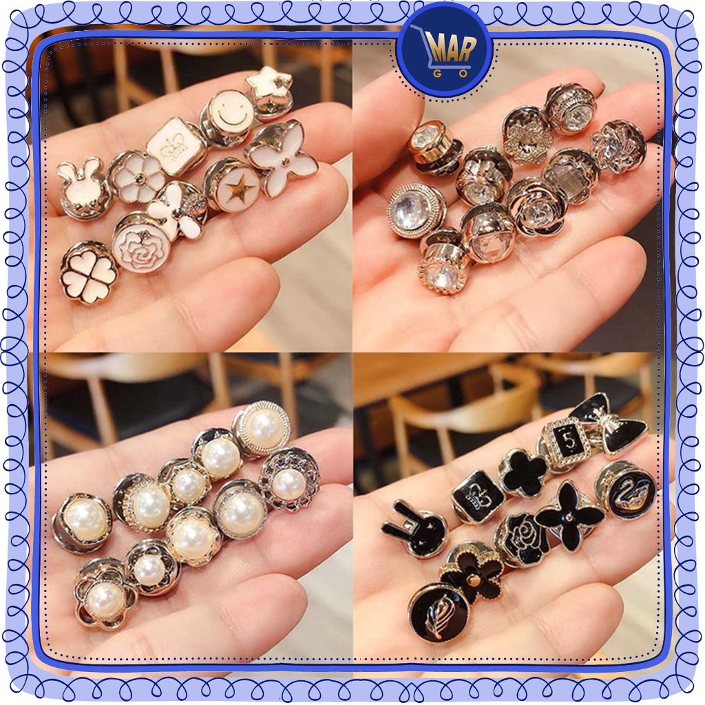 Jual Kancing Set Bros Pin 10 In 1 Motif Bunga Bintang Kelinci Desain ...