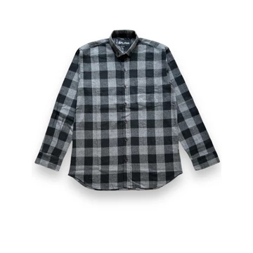 ALJOSA Kemeja Flannel Pria Lengan Panjang Hem Flanel Baju Cowok Motif Kotak Premium