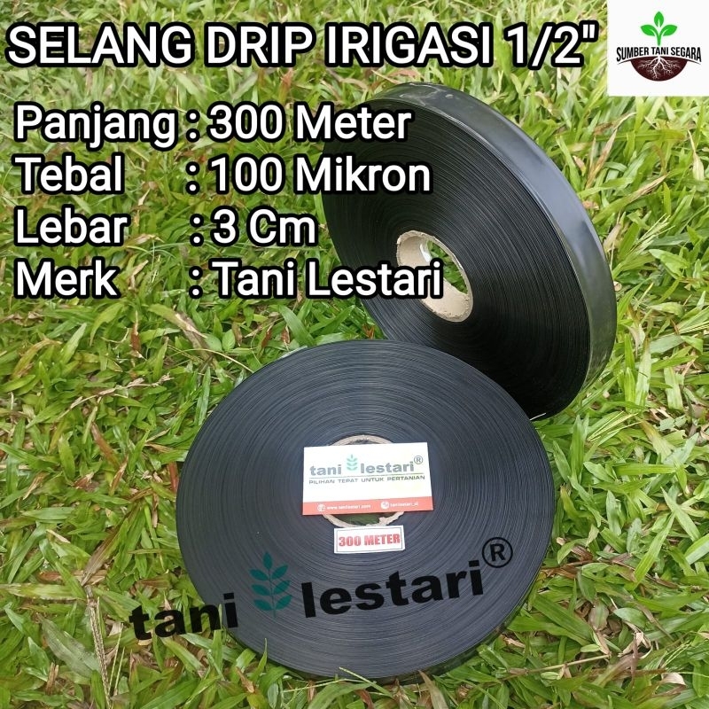 SELANG DRIP IRIGASI 1/2" 300 METER 100 MIKRON TANI LESTARI
