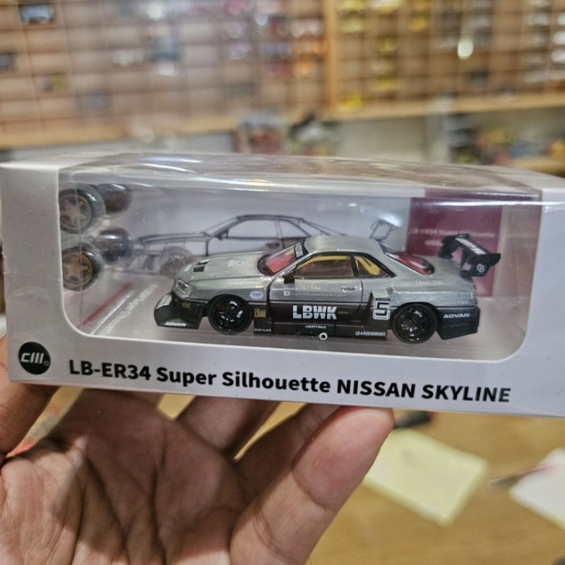 Jual CM Model LB ER34 Super Silhouette Nissan skyline GTR R34 LBWK Red ...