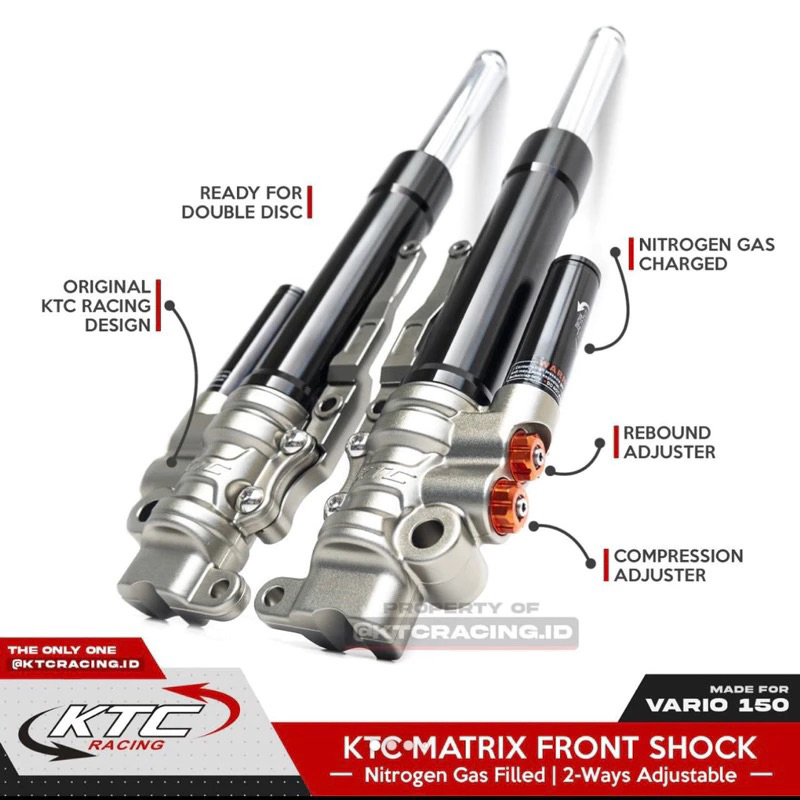 Jual Shock Depan KTC Racing MATRIX motor Vario 125 / Vario 150 / Beat ...