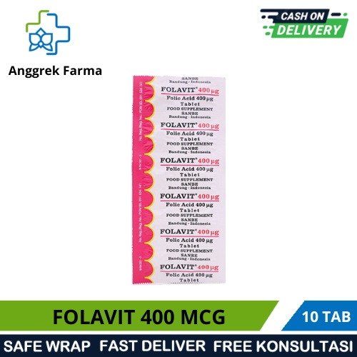 Jual FOLAVIT TABLET 400 mcg 10'S/VITAMIN ASAM FOLAT TABLET/ASAM FOLAT ...