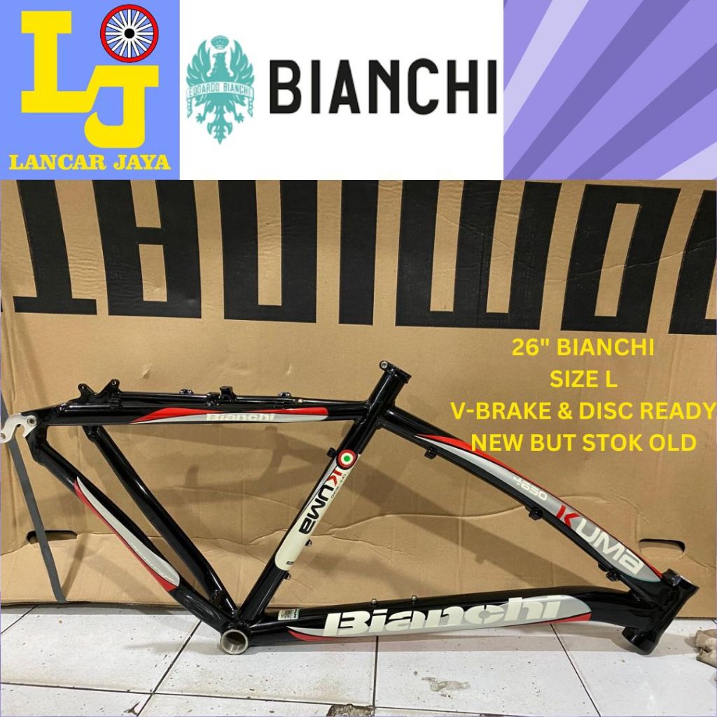 Jual BIANCHI 4650 KUMA Frame Frameset Alloy Alumunium Sepeda MTB 26 er XC Hardtail Size L V Brake Disc Brake Kompatibel Italian Design Made in Indonesia Shopee Indonesia