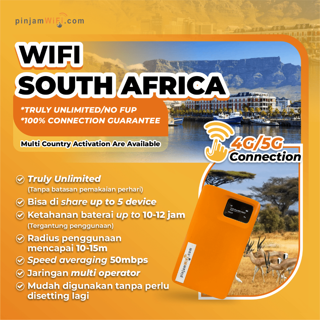 Jual Pinjam Wifi Sewa Modem Portable Afrika Selatan Harian - South ...