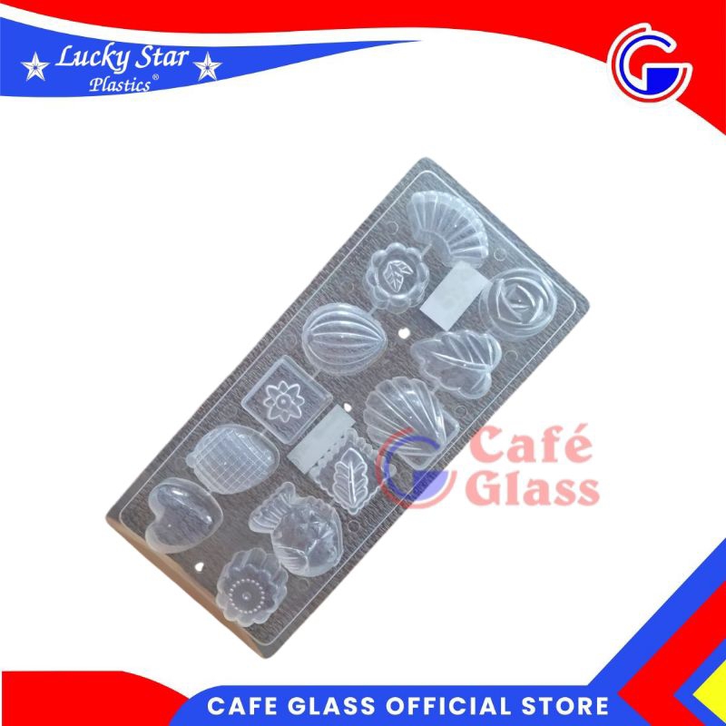 Lucky Star Cetakan Jelly Plastik - Mold Coklat Jelly Puding Motif Bentuk Unik - 1058 Cetakan