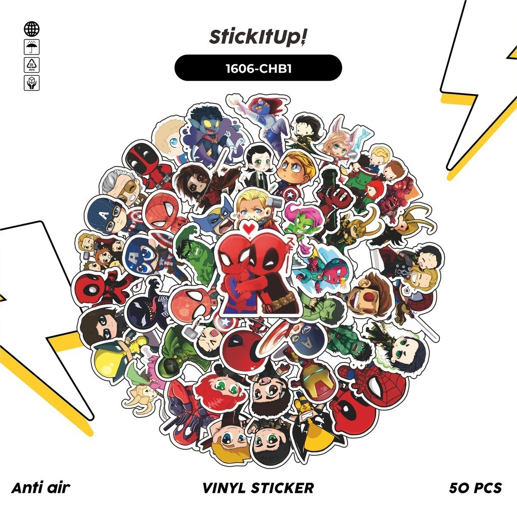 Jual COD 100 Pcs Stiker Pack MARVEL SERIES CHIBI CHARACTER MIX Lucu ...
