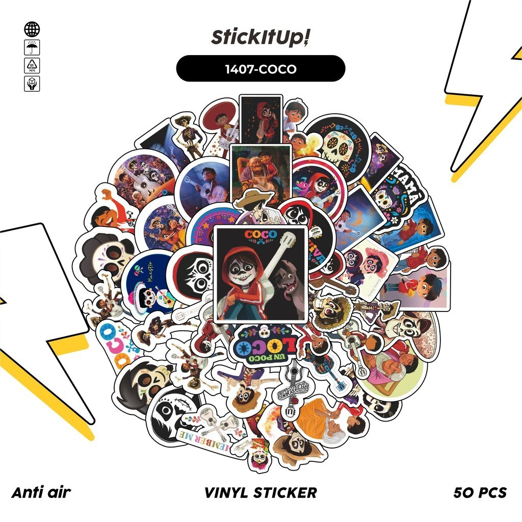 Jual COD 100 Pcs Stiker Pack Disney Coco Lucu Aesthetic Vynil ...