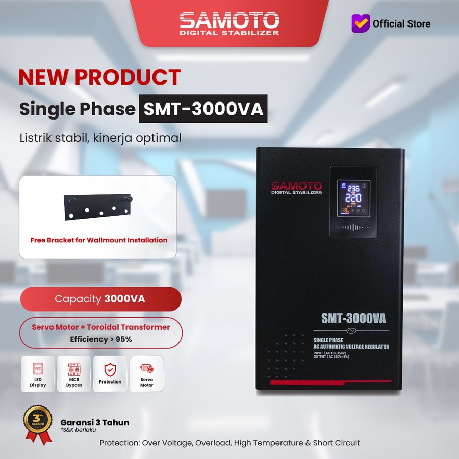 Jual SAMOTO 3KVA Stabilizer 3000VA Stavolt Single Phase Stavolt ...