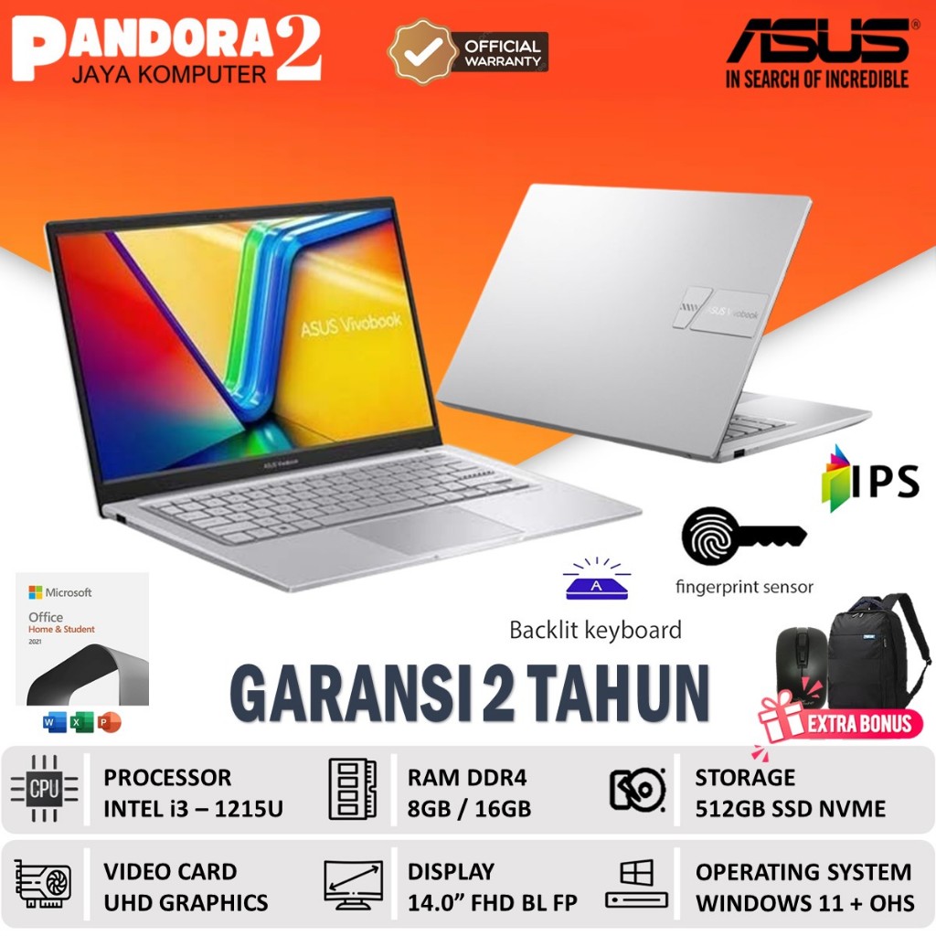 Jual Laptop ASUS core i5 RAM 16GB SSD 512GB 14