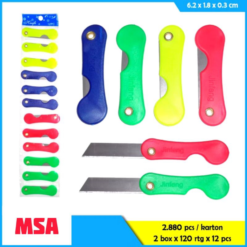Jual Cutter lipat renceng | Pisau lipat warna rentengan | Shopee Indonesia