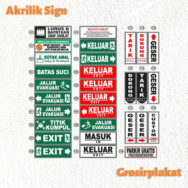 Jual Sign Papan Informasi Papan Petunjuk Sign Akrilik Print Sign ...
