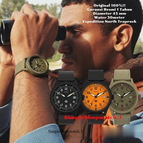 Timex TW2W23400 Expedition North TrapRock - Orologio Uomo In Eco-Ceramica, Cinturino In Tessuto Riciclato, 43mm