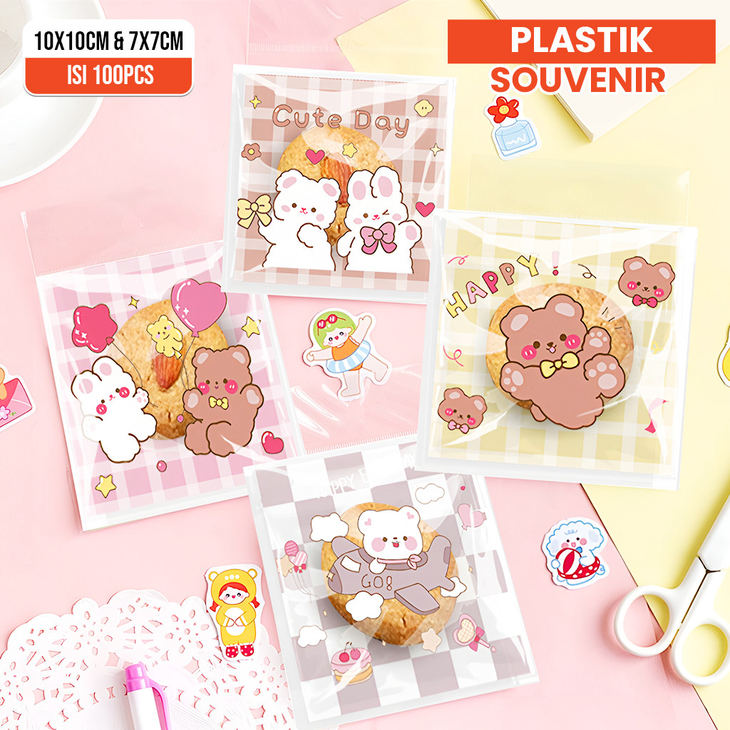 Jual Plastik Coockies 10x10cm 7x7cm Bunny Isi 100pcs Pembungkus Permen ...